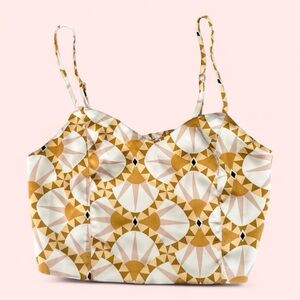 House of Harlow gold sun print cropped tank top women’s size XS NWT